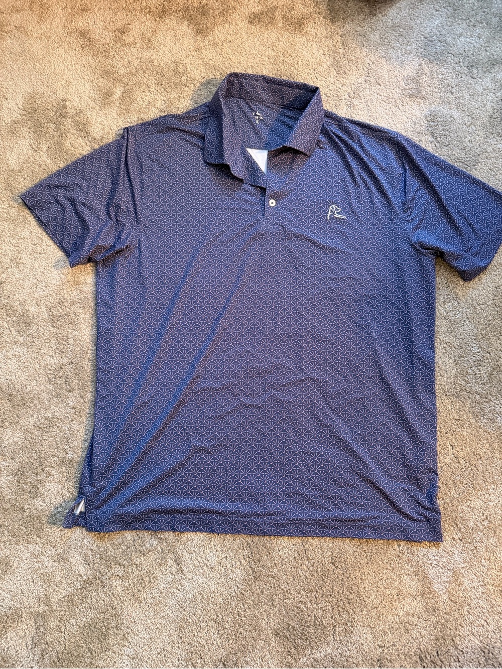 Rhoback Men's Navy Geometric Golf Tee Print Polo